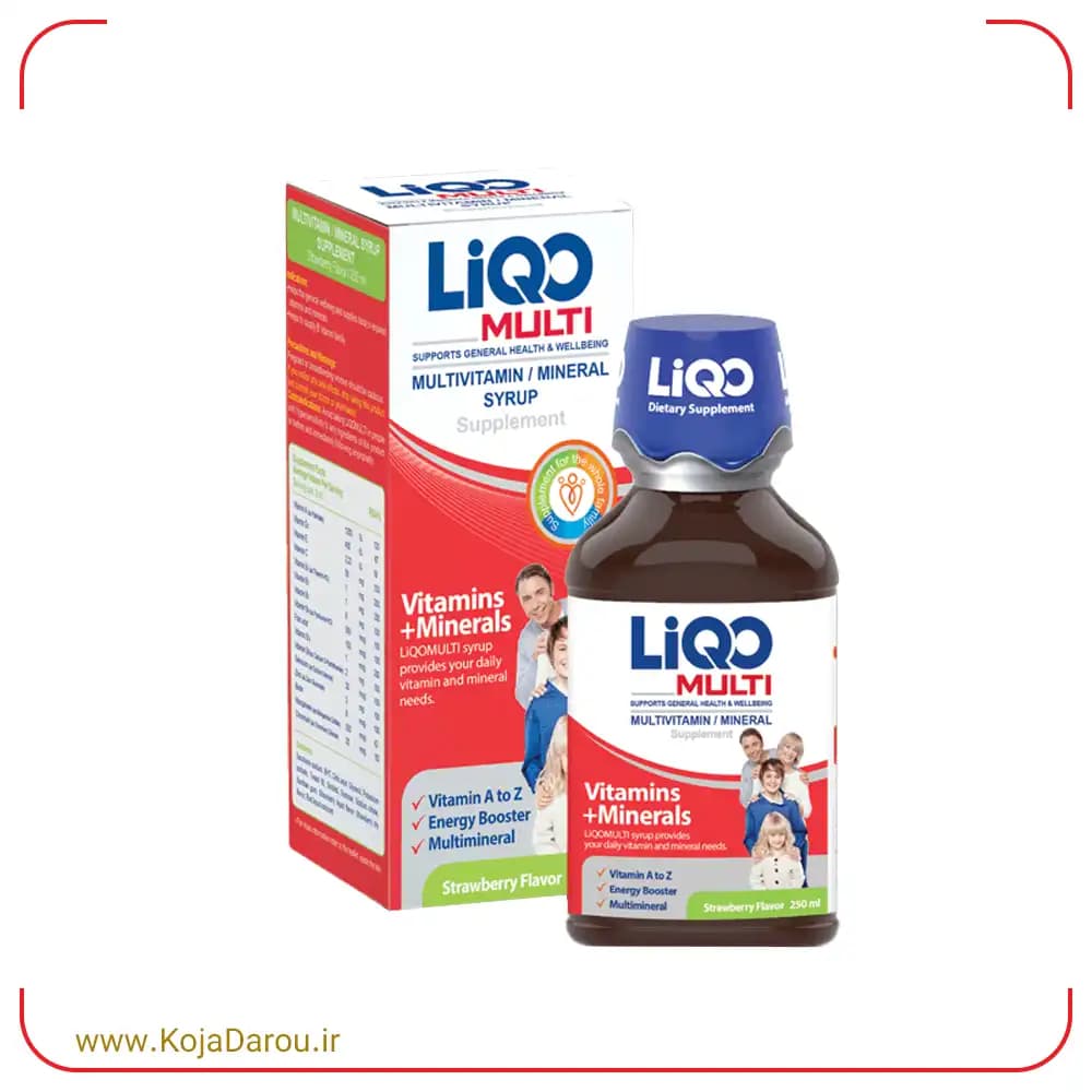 شربت لیکو مولتی ابیان فارمد با طعم توت فرنگی Liqo Multi حجم 250 میلی لیتر — تصویر ۲