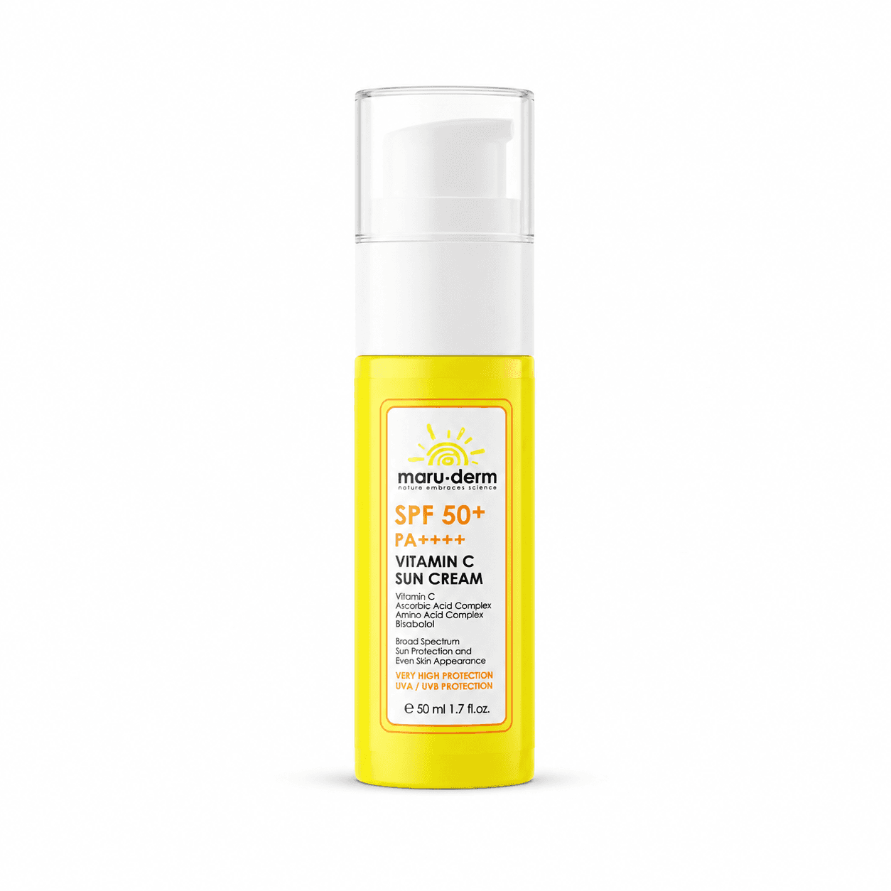 کرم ضدآفتاب ویتامین C مارودرم SPF 50+ حجم 50 میلی‌لیتر