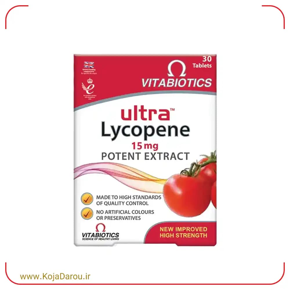 قرص اولترا لیکوپن ویتابیوتیکس Ultra Lycopene 15 mg بسته 30 عددی