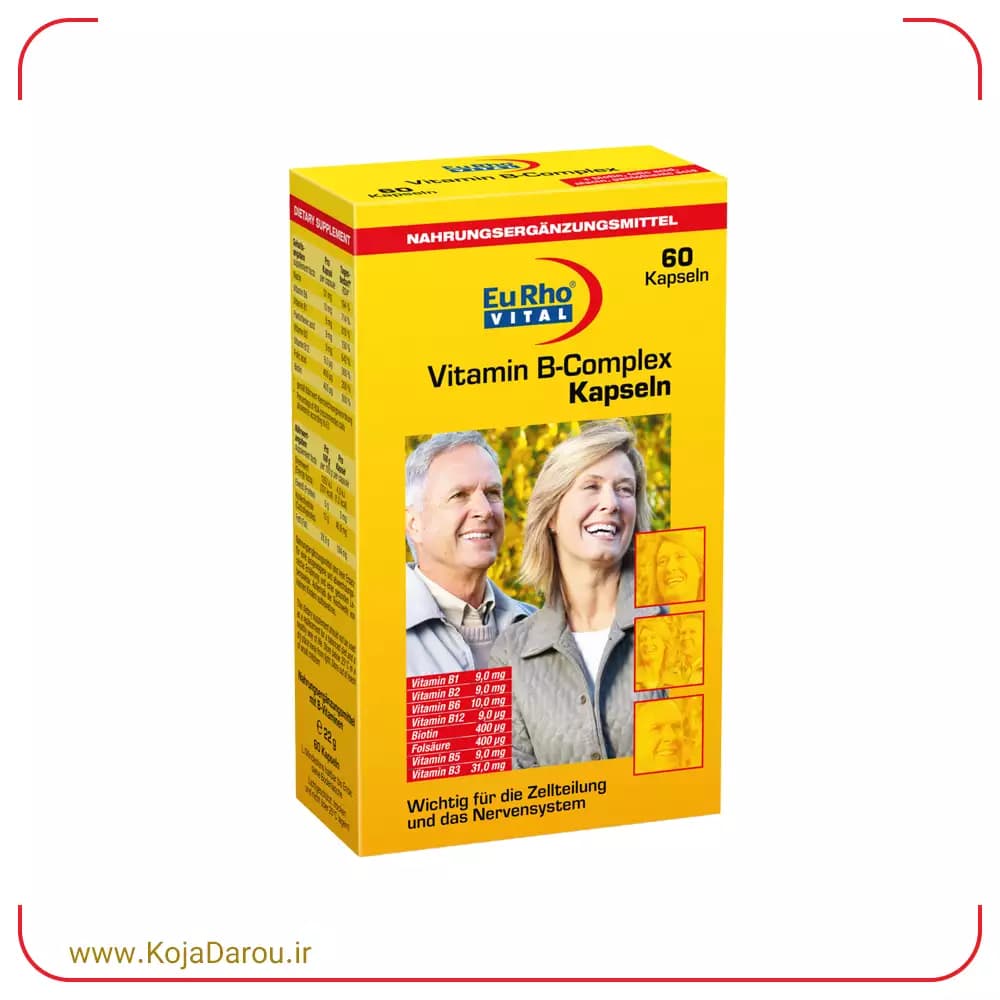 کپسول ویتامین ب کمپلکس یوروویتال Vitamin B Complex بسته 60 عددی