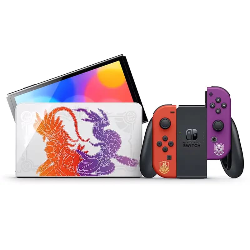 کنسول بازی نینتندو سوییچ OLED نسخه محدود بازی Pokémon Karmesin & Purpur