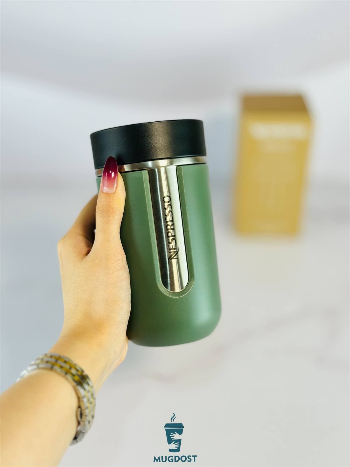 تراول ماگ نسپرسو سبز تیره Nespresso nomad — تصویر ۷