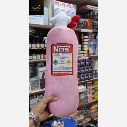 بالشت طرح کپسول NOS | بالشت اسپرت و فانتزی ماشین صورتی