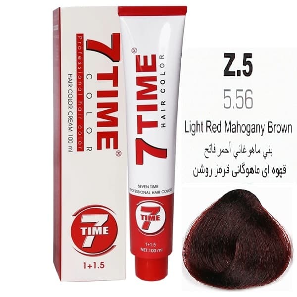 رنگ مو سون تایم شماره 5.56 (Z.5) | حجم 100 میل | قهوه‌ای ماهوگانی قرمز روشن