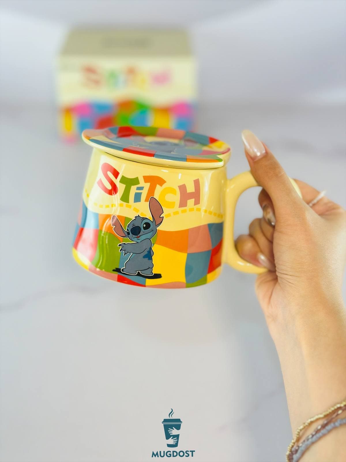 ماگ و پیش دستی دیزنی استیچ رنگی — تصویر ۴