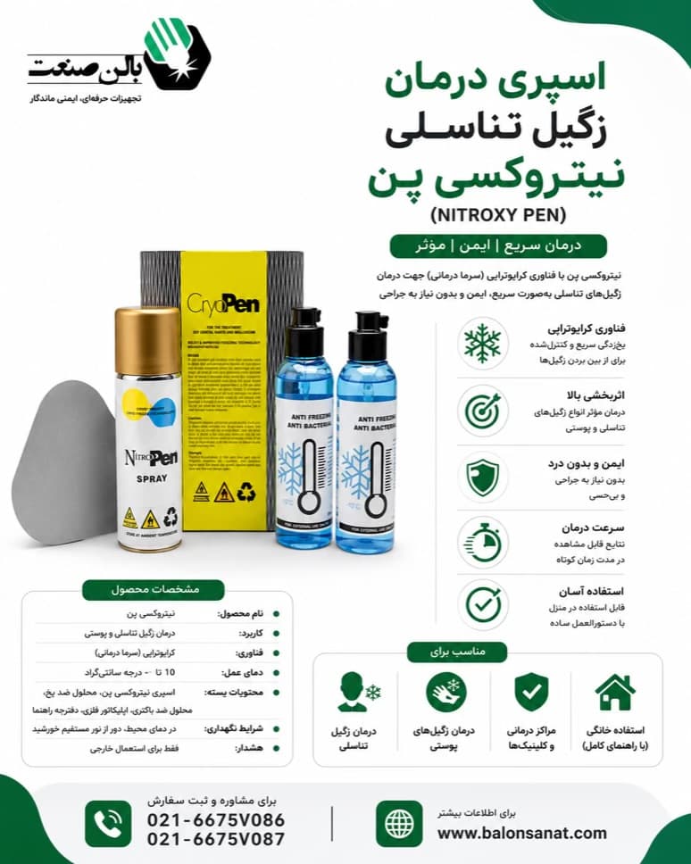 اسپری کرایو تراپی خانگی نیتروکسی پن | اسپری کوچک کرایو — تصویر ۲