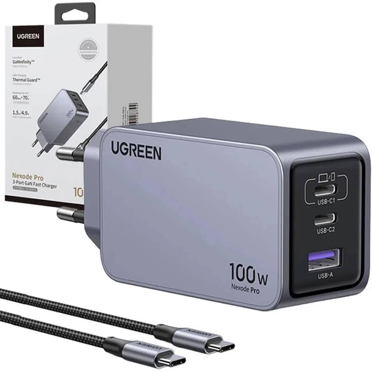 شارژر دیواری 100 وات یوگرین مدل X757-25874 به همراه کابل USB-C — تصویر ۴