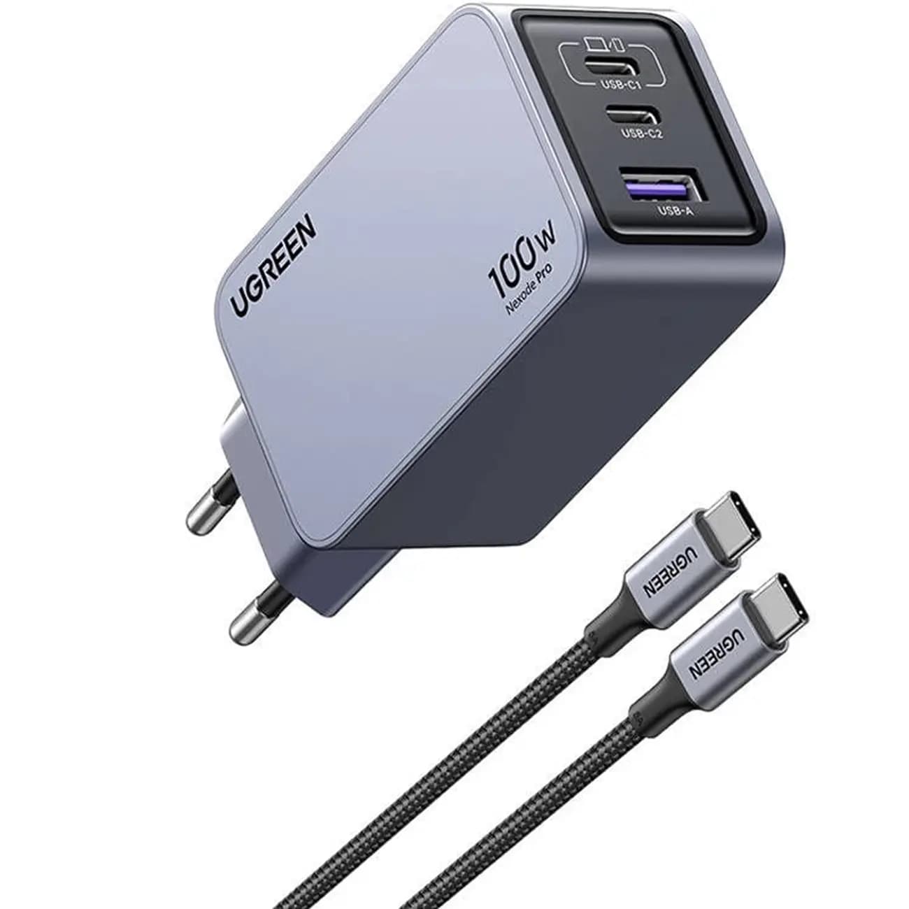 شارژر دیواری 100 وات یوگرین مدل X757-25874 به همراه کابل USB-C