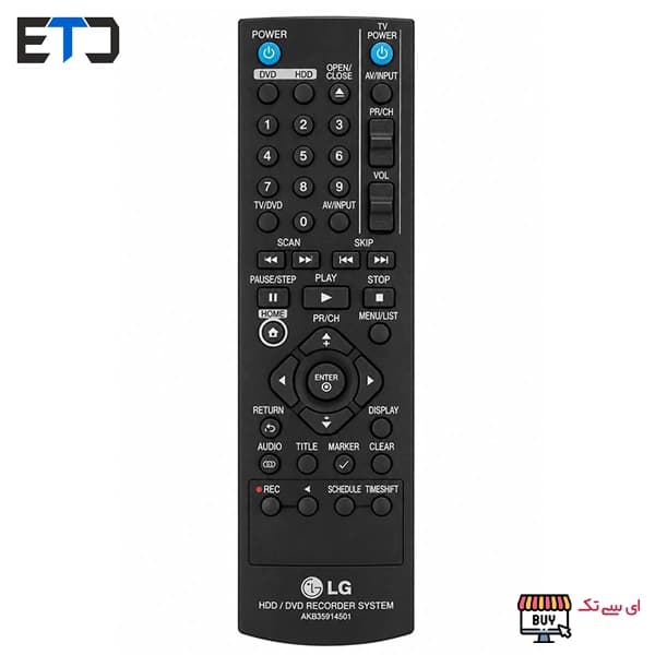 کنترل دی وی دی ال جی LG DVD HDD AKB35914501