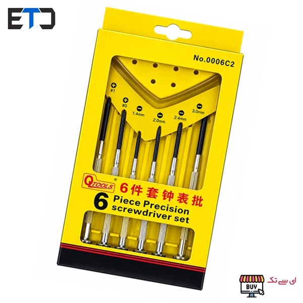 ست 6 عددی پیچ گوشتی ساعتی QTOOLS — تصویر ۳