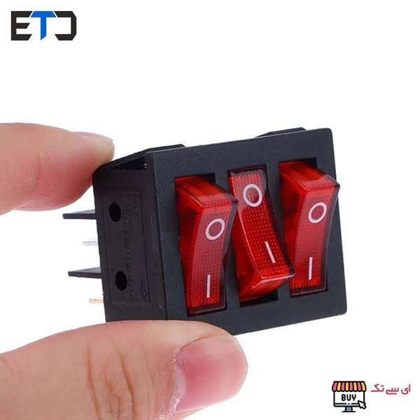 کلید راکر سه پل چراغدار KCD3-301 بخاری برقی — تصویر ۴