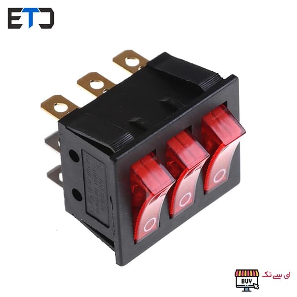 کلید راکر سه پل چراغدار KCD3-301 بخاری برقی — تصویر ۳