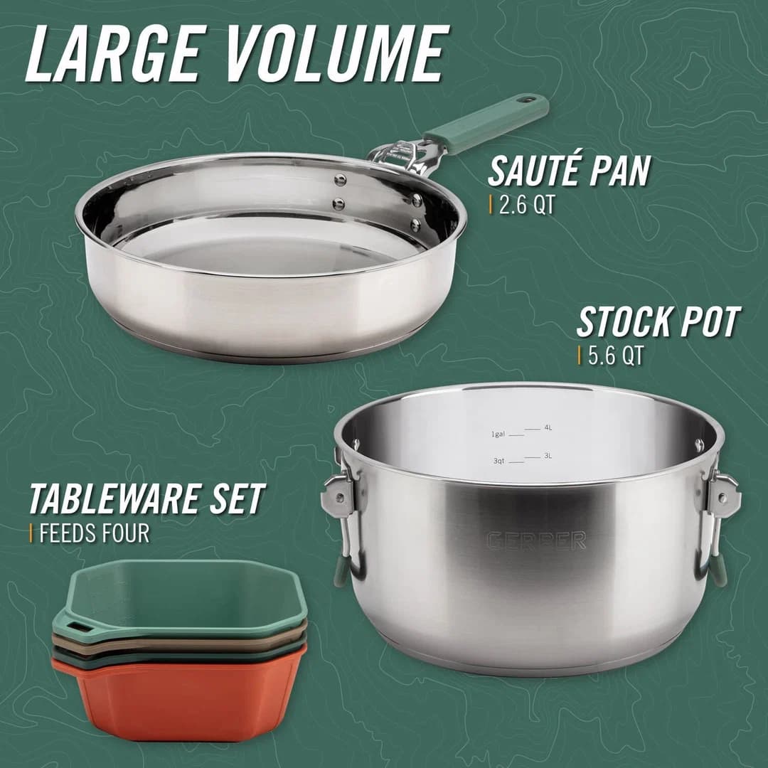 ست ظروف پخت‌وپز ۱۶ پارچه کمپینگ گربر مدل Gerber ComplEAT Cook Set — تصویر ۶