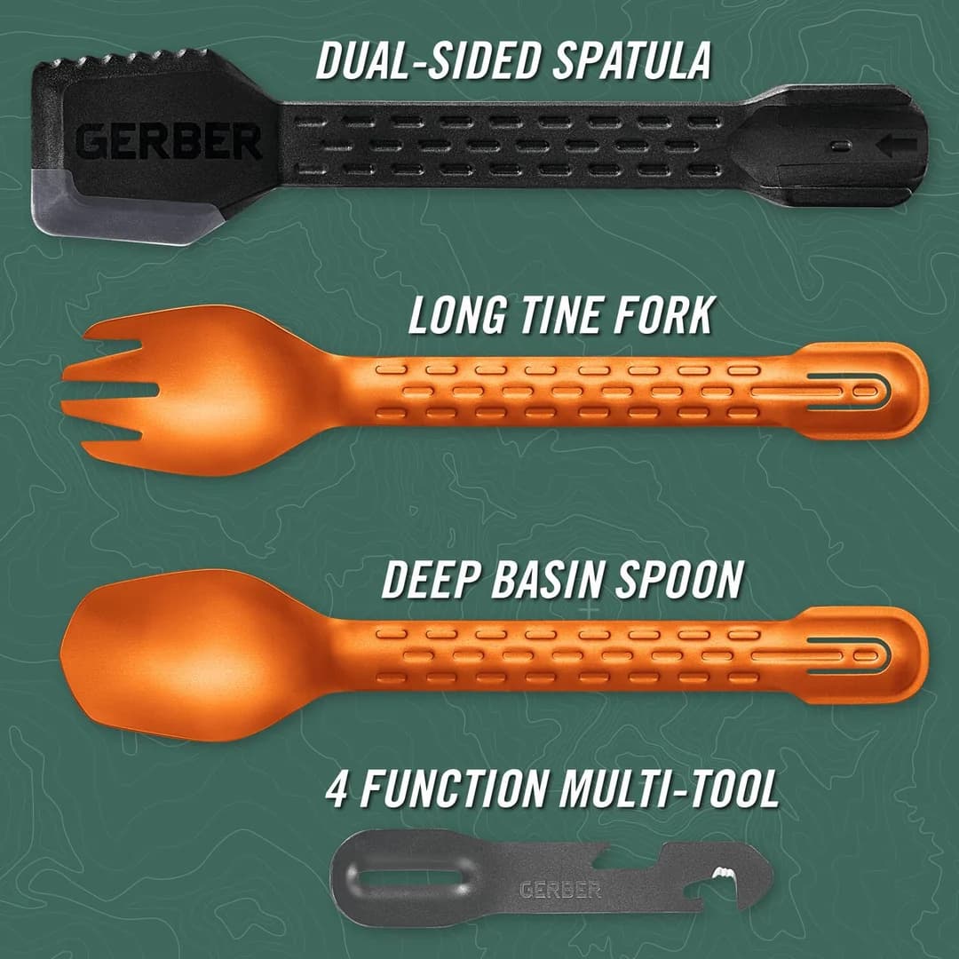 ست قاشق، چنگال و ابزار آشپزی کمپینگ گربر مدل Gerber ComplEAT Utensil Set — تصویر ۲