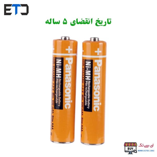 باتری نیم قلمی قابل شارژ 630mAh دوتایی مارک Panasonic — تصویر ۳