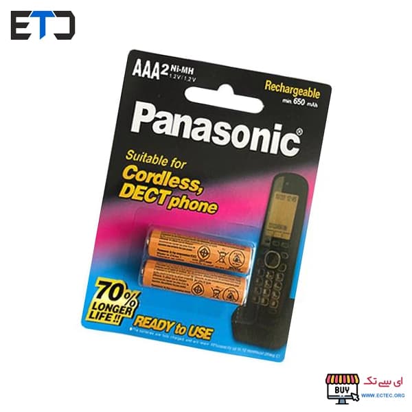 باتری نیم قلمی شارژی 650 میلی آمپر پاناسونیک BK-4LDAW — تصویر ۳