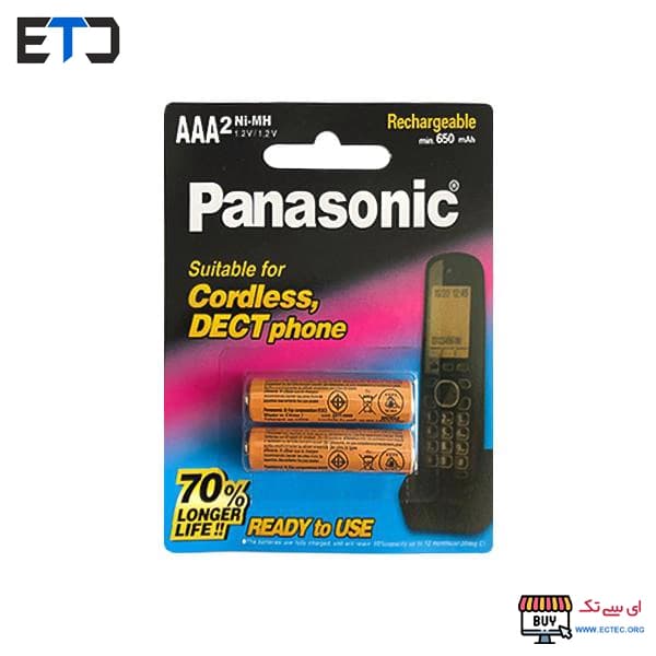 باتری نیم قلمی شارژی 650 میلی آمپر پاناسونیک BK-4LDAW — تصویر ۲