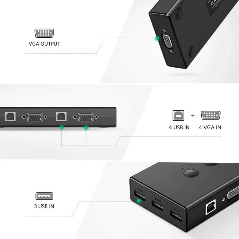 سوییچ 4 پورت USB KVM یوگرین مدل CM154 — تصویر ۵