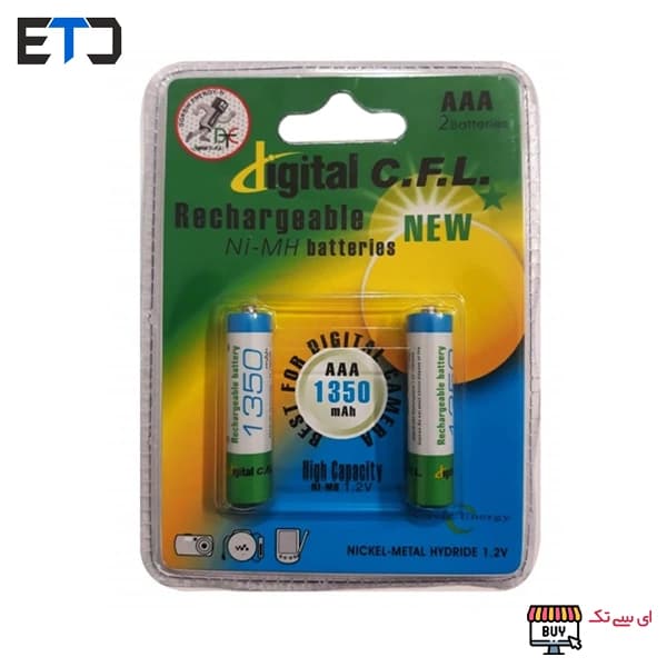 باتری نیم قلمی شارژی Digital C.F.L با ظرفیت 1350 میلی آمپر