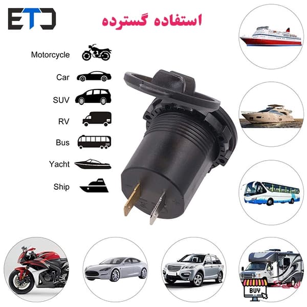 شارژر USB خودرویی روپنلی گرد QC3.0 با نمایشگر ولتاژ — تصویر ۳