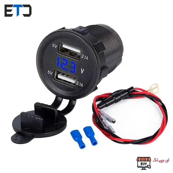شارژر USB خودرویی روپنلی گرد QC3.0 با نمایشگر ولتاژ