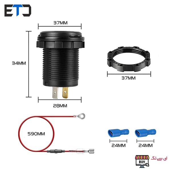شارژر USB خودرویی روپنلی گرد QC3.0 با نمایشگر ولتاژ — تصویر ۶