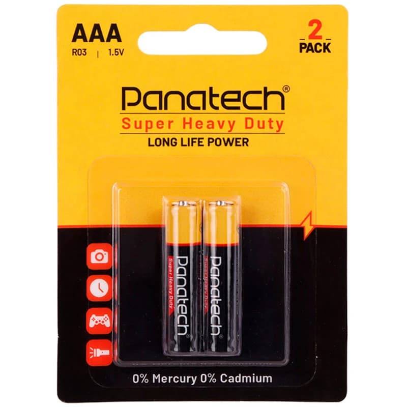 باتری دوتایی نیم قلمی پاناتک مدل Super Heavy Duty R03 1.5V