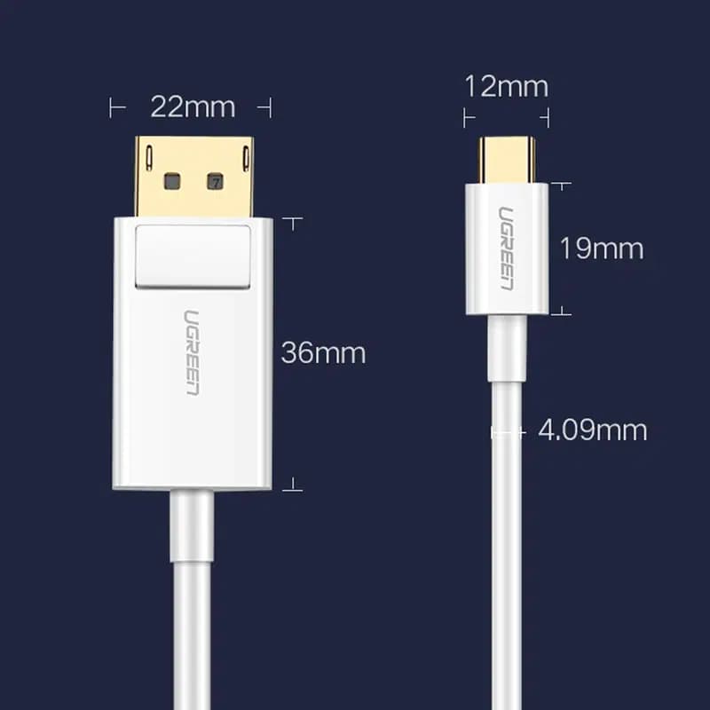 کابل تبدیل Type C به DisplayPort یوگرین مدل MM139 — تصویر ۳