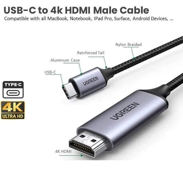 کابل تبدیل USB-C به HDMI یوگرین مدل MM142 — تصویر ۴