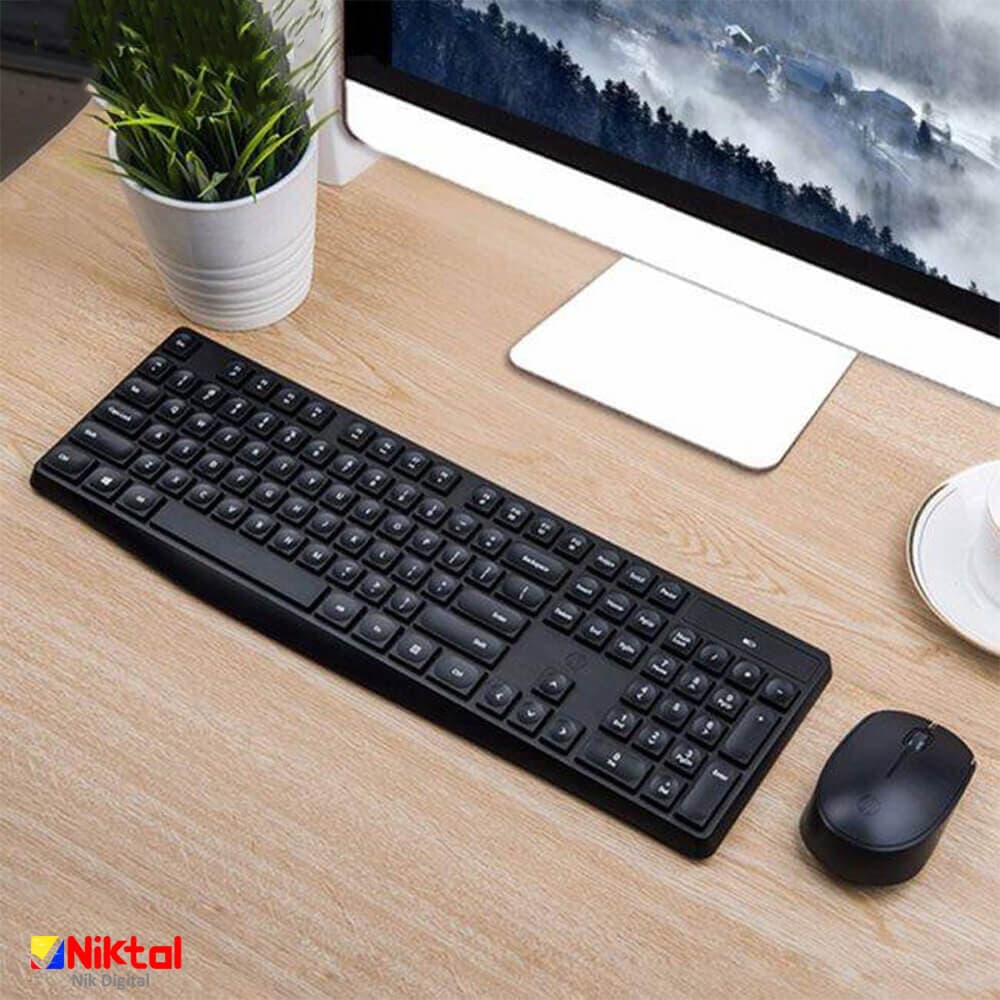 ست موس و کیبورد بی سیم HP CS10 اورجینال نو مشکی — تصویر ۴