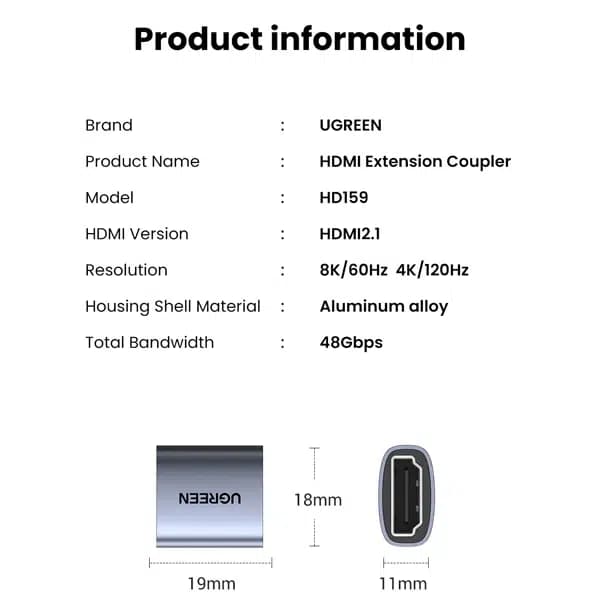 مبدل افزایش طول HDMI یوگرین مدل HD159 — تصویر ۴
