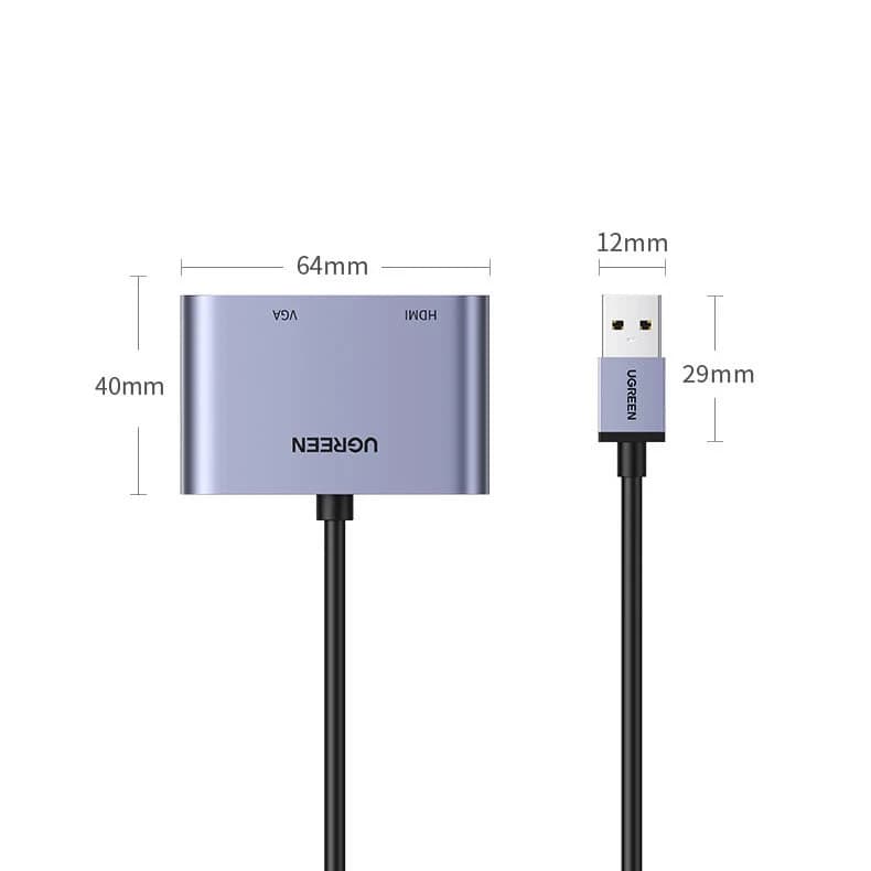 مبدل USB 3.0 به HDMI/VGA یوگرین مدل CM449 — تصویر ۲