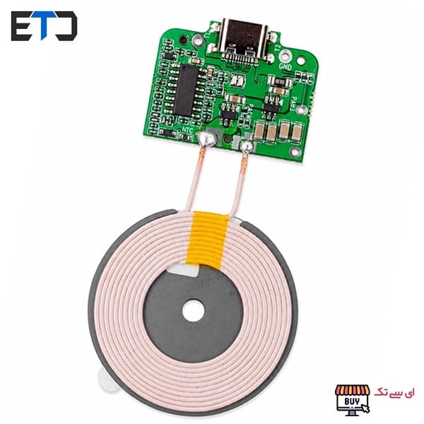 ماژول شارژر وایرلس 15W با ورودی Type-C به همراه صفحه کویل — تصویر ۴