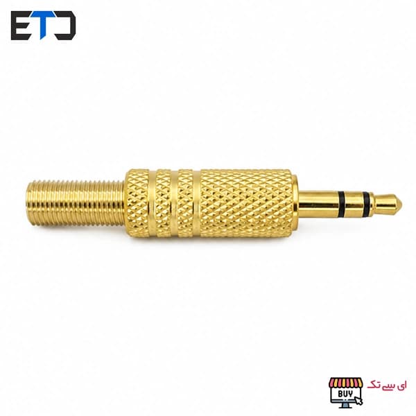 فیش نری AUX 3.5mm استریو فلزی طلایی — تصویر ۲