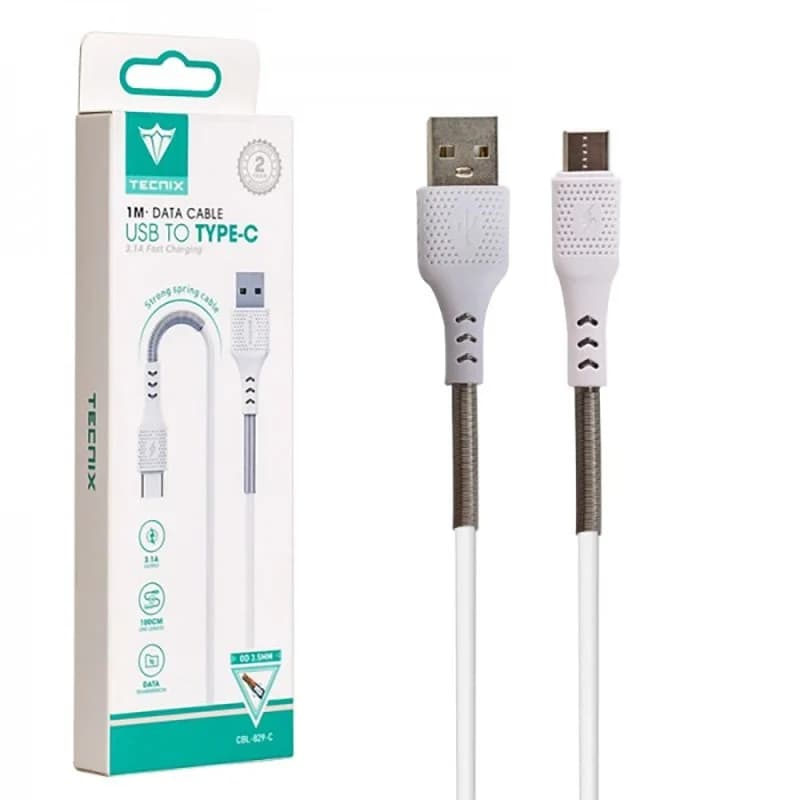 کابل تایپ سی فست شارژ 3.1 آمپر تکنیکس CBL-829-C طول 1 متر