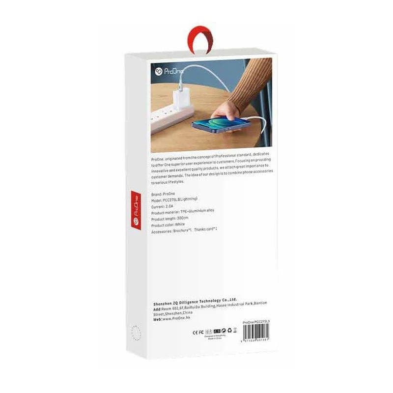 کابل تبدیل USB به لایتنینگ پرووان مدل PCC275L3 طول 3 متر — تصویر ۴