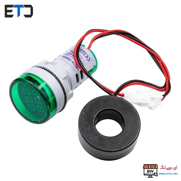ولتمتر و آمپرمتر چراغ سیگنالی AC500V-100A گرد پنلی — تصویر ۲