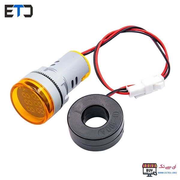 ولتمتر و آمپرمتر چراغ سیگنالی AC500V-100A گرد پنلی — تصویر ۳