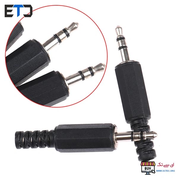 فیش هدفن 3.5mm استریو مشکی | فیش AUX — تصویر ۲
