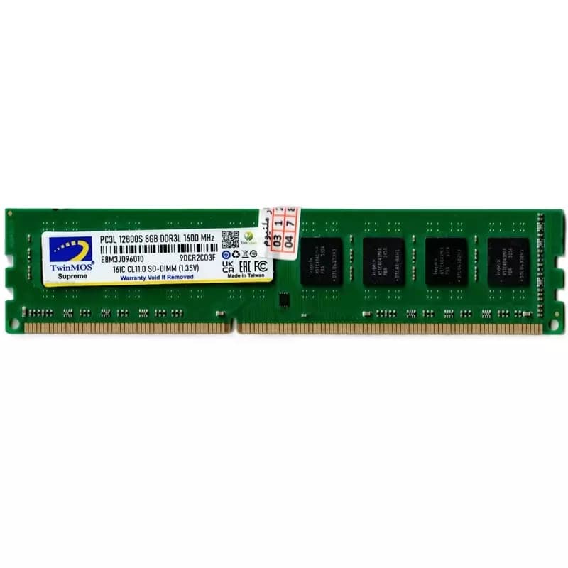 رم DDR3L کامپیوتر توینموس با فرکانس 1600 مگاهرتز و حافظه 8 گیگابایت استوک
