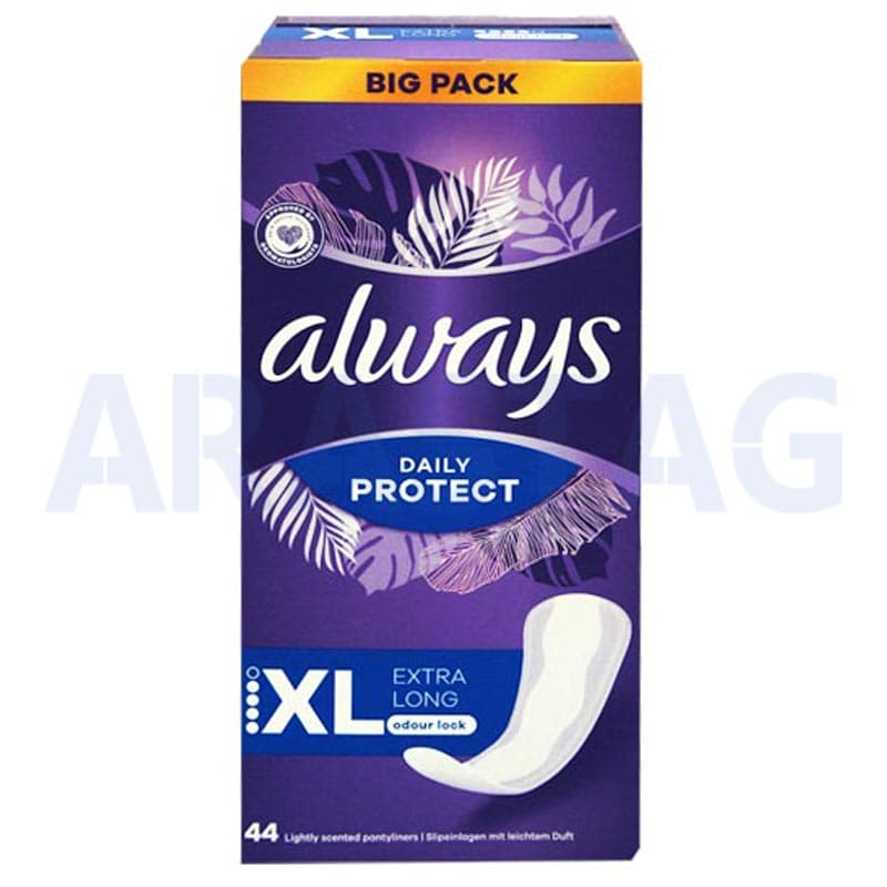 پد روزانه آلویز Always Daily Protect XL Extra Long بسته ۴۴ عددی