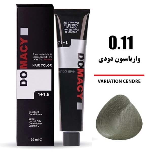 رنگ مو دوماسی شماره 0.11 حجم 120 میلی لیتر واریاسیون دودی