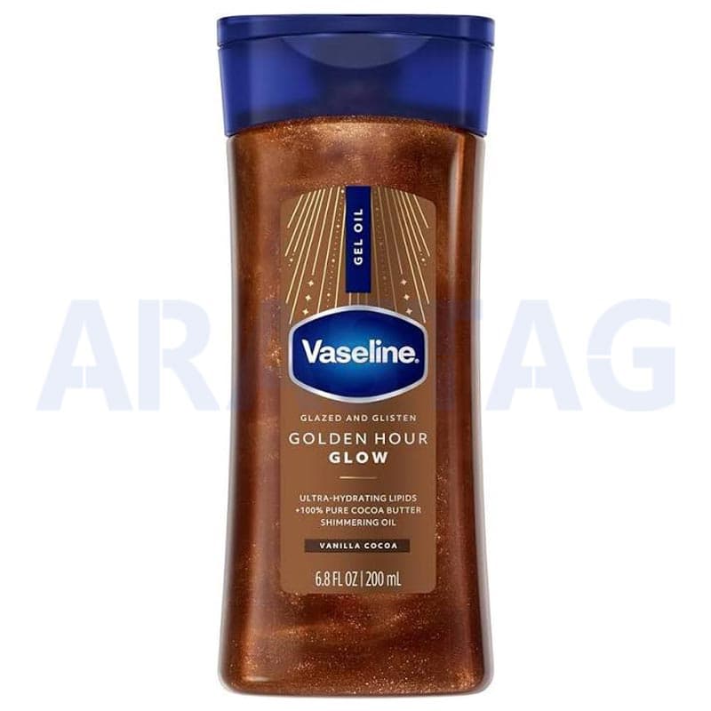 روغن بدن شاین دار وازلین Vaseline مدل Golden Hour Glow حجم 200 میلی