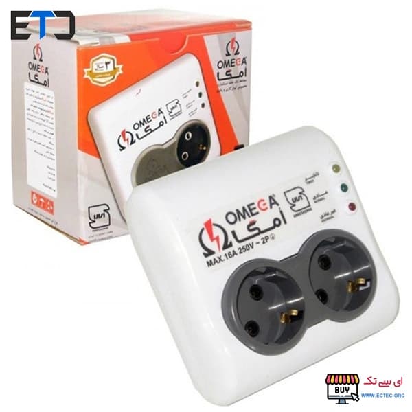 محافظ برق 2 خانه دیجیتال امگا Omega مدل P2100 — تصویر ۳