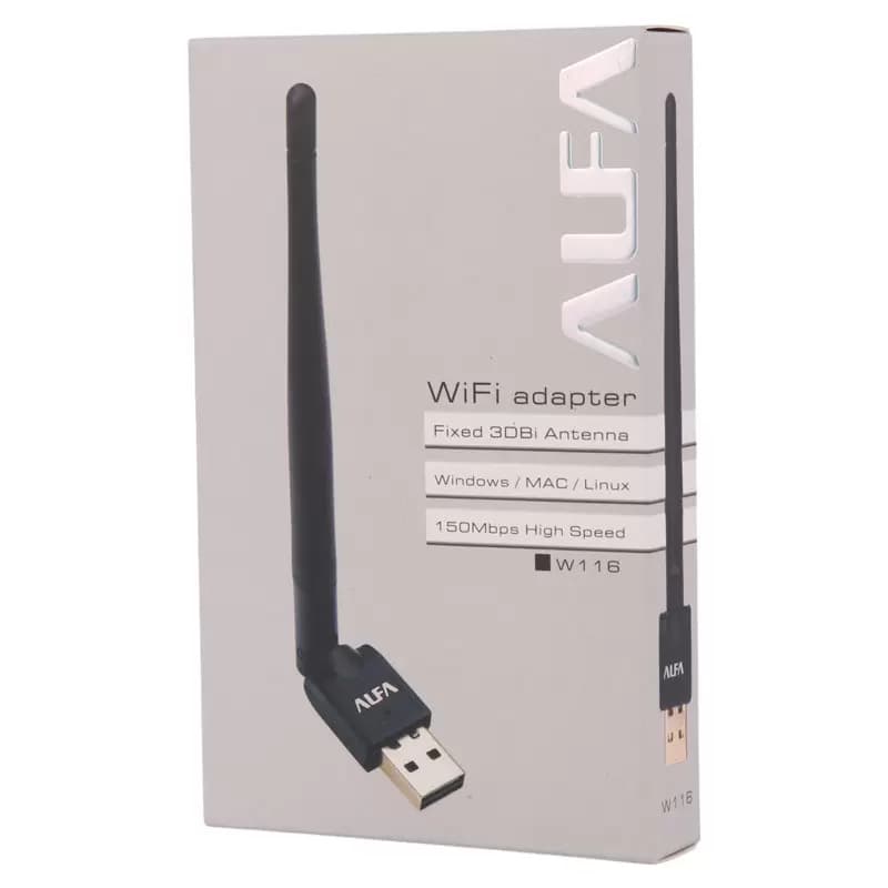 کارت شبکه بی سیم آنتن دار Alfa W116 150Mbps — تصویر ۲