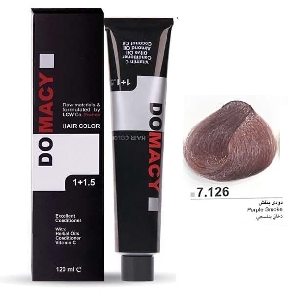 رنگ مو دوماسی شماره 7.126 حجم 120 میلی لیتر دودی بنفش
