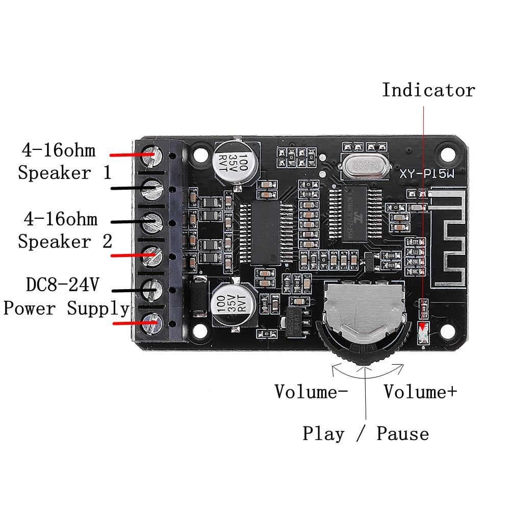 ماژول آمپلی فایر بلوتوثی XY-P15W 10-20W — تصویر ۴