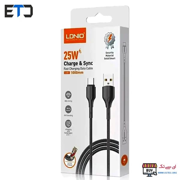 کابل شارژ و انتقال داده LDNIO الدینیو LS851 فست شارژ 25 وات