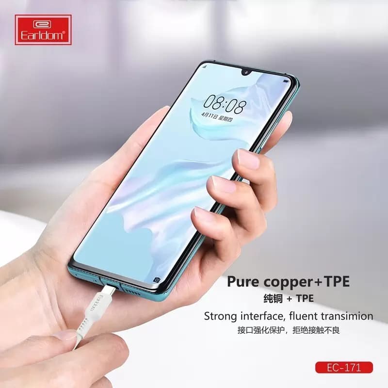 کابل تایپ سی فست شارژ 2.4 آمپر ارلدام EC-171C طول 1 متر — تصویر ۶