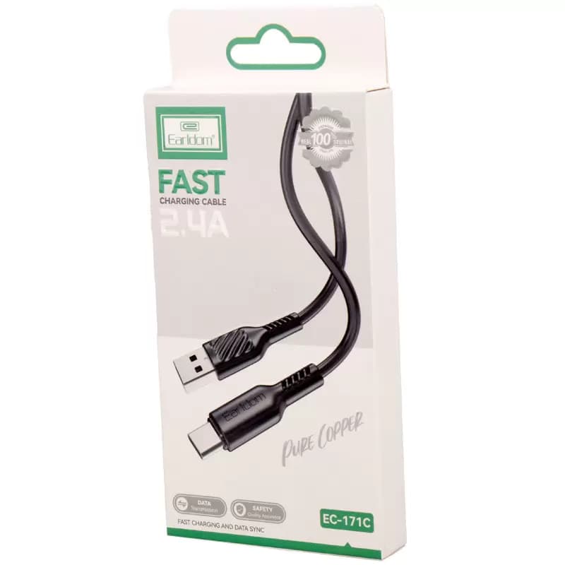 کابل تایپ سی فست شارژ 2.4 آمپر ارلدام EC-171C طول 1 متر — تصویر ۵